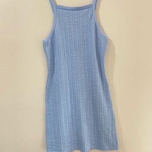 zara cable weave straight neck dress